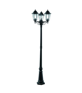 Alex 3 Light Outdoor Lamp Post Black IP44 E27_Main