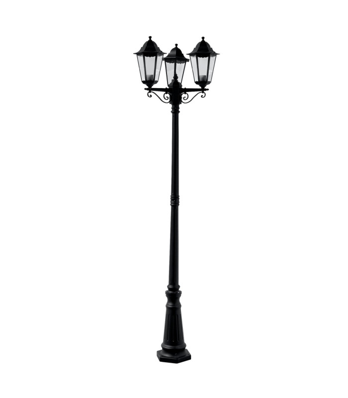 Alex 3 Light Outdoor Lamp Post Black IP44 E27_Off