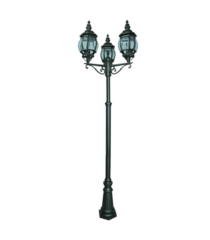 Bel Aire 3 Light Outdoor Lamp Post Black IP44 E27_Main