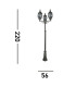 Bel Aire 3 Light Outdoor Lamp Post Black IP44 E27_Line