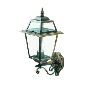 New Orleans 1 Light Outdoor Wall Lantern Black Gold IP44 E27_Main