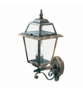 New Orleans 1 Light Outdoor Wall Lantern Black Gold IP44 E27_Off