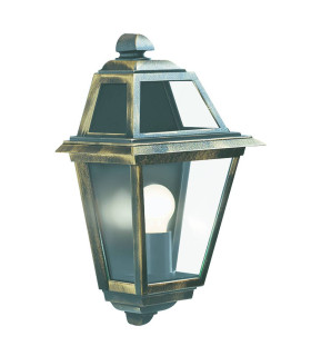 New Orleans 1 Light Outdoor Garden Wall Lantern Black Gold IP44 E27_Main