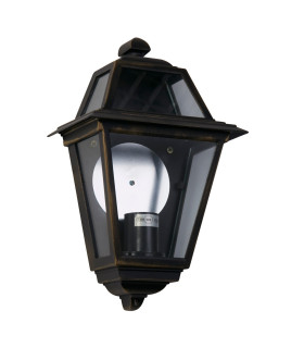 New Orleans 1 Light Outdoor Garden Wall Lantern Black Gold IP44 E27_Off