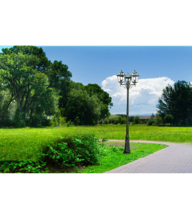 New Orleans 3 Light Outdoor Lamp Post Black Gold IP44 E27_Room