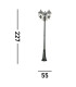 New Orleans 3 Light Outdoor Lamp Post Black Gold IP44 E27_Line