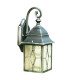 Genoa 1 Light Outdoor Garden Wall Lantern Black Silver with Lead Glass E27_Main