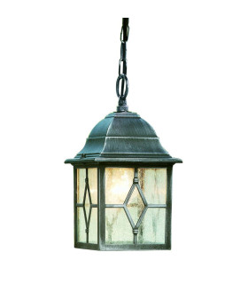 Genoa 1 Light Outdoor Ceiling Pendant Light Black Silver E27_Main