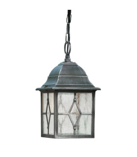 Genoa 1 Light Outdoor Ceiling Pendant Light Black Silver E27_Off