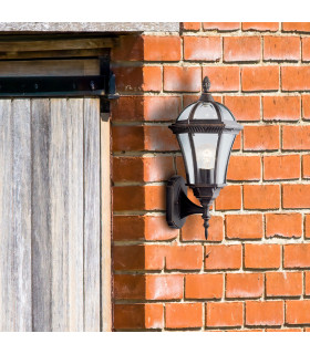 Capri 1 Light Outdoor Wall Lantern Rusty brown IP44 E27_Room