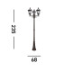 Capri 3 Light Outdoor Lamp Post Rustic Brown IP43 E27_Line