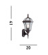 Capri 1 Light Outdoor Wall Lantern Rusty brown IP44 E27_Line