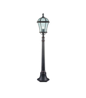 Capri 1 Light Outdoor Bollard Light Rustic Brown IP43 E27_Main