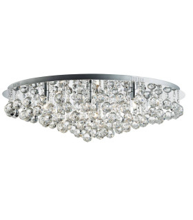 Hanna 8 Light Round Ceiling Semi Flush Light Chrome with Crystal Balls G9_Main