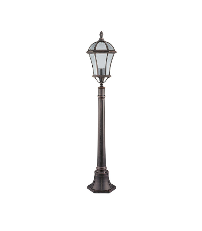 Capri 1 Light Outdoor Bollard Light Rustic Brown IP43 E27_Off