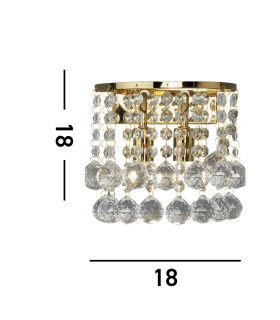 Hanna 2 Light Indoor Wall Light Gold with Crystals G9_Line