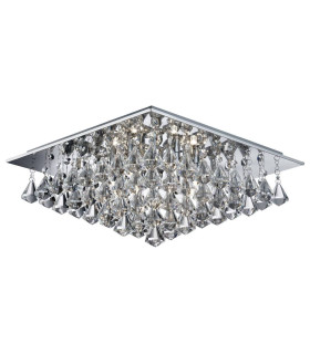 Hanna 6 Light Square Ceiling Semi Flush Light Chrome with Pyramid Crystals G9_Main
