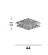 Hanna 6 Light Square Ceiling Semi Flush Light Chrome with Pyramid Crystals G9_Line