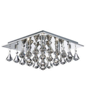 Hanna 4 Light Square Ceiling Semi Flush Light Chrome with Pyramid Crystals G9_Main
