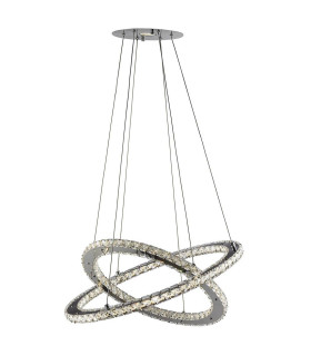 Clover Integrated LED 1 Ceiling Pendant Light Chrome with Crystals GU10_Main