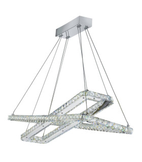 Clover Integrated LED Ceiling Pendant Light Chrome with Crystals_Main