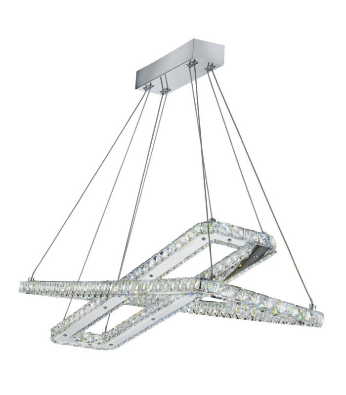 Clover Integrated LED Ceiling Pendant Light Chrome with Crystals_Main