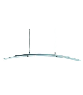 LED Ceiling Pendant Bar Light Satin Silver Glass 4 Curved_Main