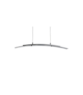 LED Ceiling Pendant Bar Light Satin Silver Glass 4 Curved_Off