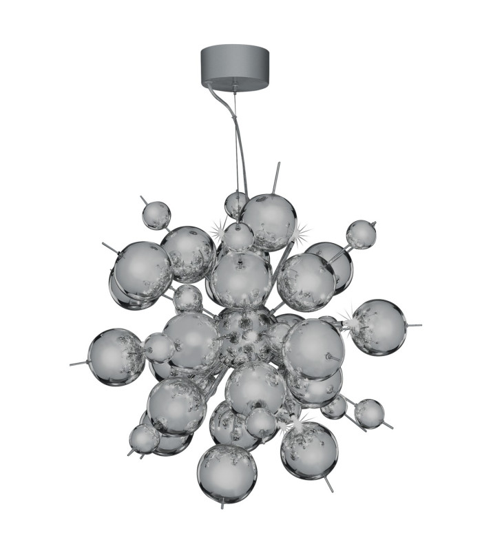 Molecule 12 Light Ceiling Pendant Chrome G4 Bulb_Off
