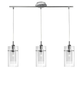 Duo 3 Light Cluster Pendant Chrome Glass E14_Main