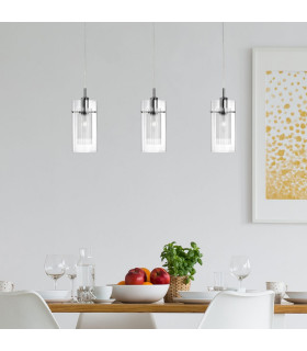Duo 3 Light Cluster Pendant Chrome Glass E14_Room