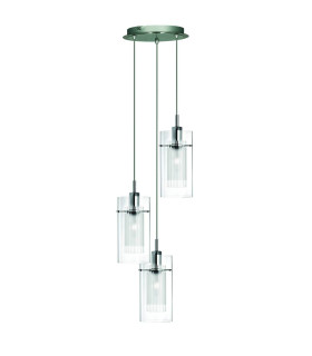 Duo 3 Light Cluster Pendant Chrome Glass E14_Main