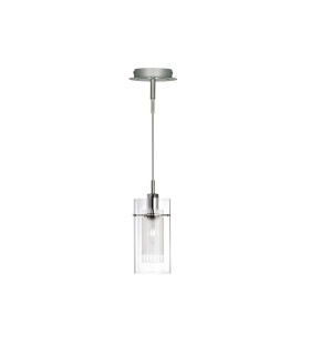 Duo 1 Light Ceiling Pendant Chrome Glass Single E14_Off
