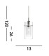 Duo 1 Light Ceiling Pendant Chrome Glass Single E14_Line