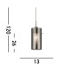 Duo 1 Light Ceiling Pendant Chrome Smoked Glass Single E14_Line