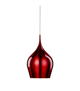 Vibrant 1 Light Large Dome Ceiling Pendant Red E27_Main