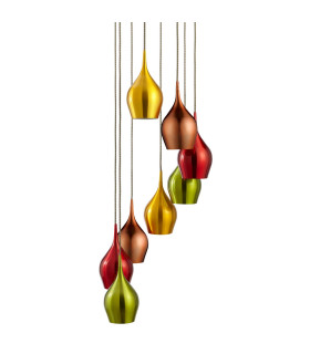 Vibrant 8 Light Cluster Pendant Chrome E14_Off