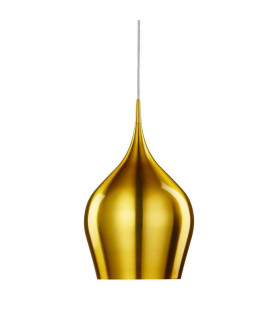 Vibrant 1 Light Large Dome Ceiling Pendant Gold E27_Main