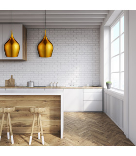 Vibrant 1 Light Large Dome Ceiling Pendant Gold E27_Room