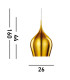 Vibrant 1 Light Large Dome Ceiling Pendant Gold E27_Line