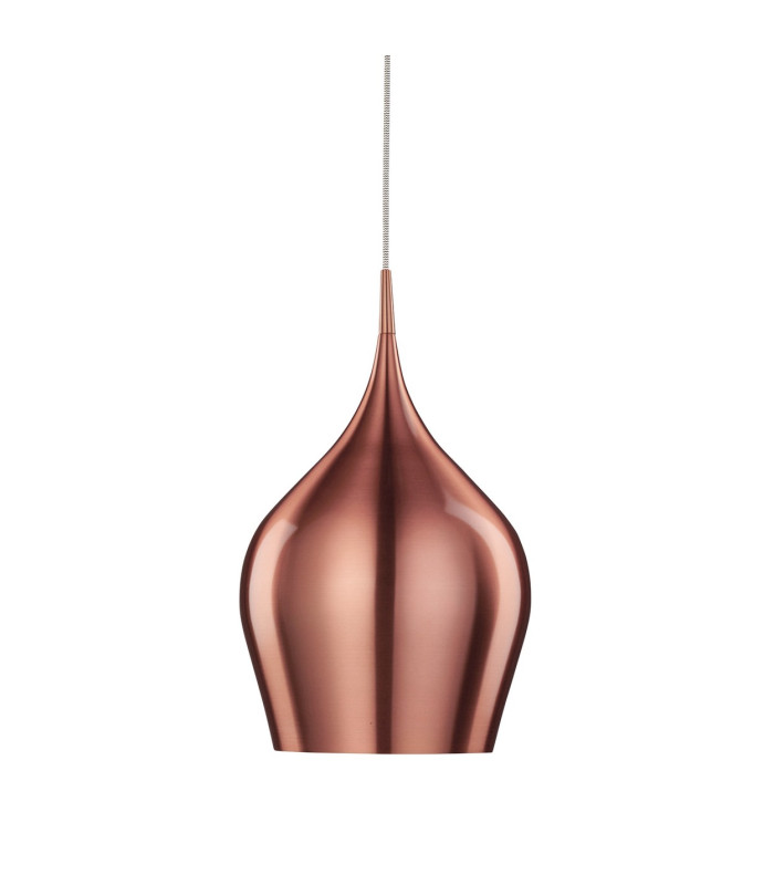 Vibrant 1 Light Large Dome Ceiling Pendant Copper E27_Off