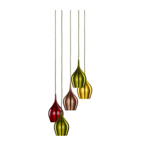 Vibrant 5 Light Cluster Pendant Coloured E14_Main