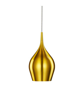 Vibrant 1 Light Small Dome Ceiling Pendant Gold E14_Main