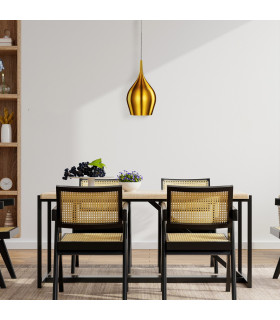 Vibrant 1 Light Small Dome Ceiling Pendant Gold E14_Room