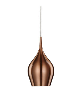 Vibrant 1 Light Small Dome Ceiling Pendant Copper E14_Main