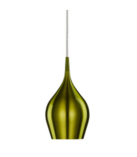 Vibrant 1 Light Small Dome Ceiling Pendant Green E14_Main