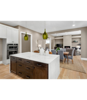 Vibrant 1 Light Small Dome Ceiling Pendant Green E14_Room