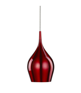 Vibrant 1 Light Small Dome Ceiling Pendant Red E14_Main