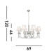 Portico 8 Light Multi Arm Chandelier Chrome Finish G9_Line