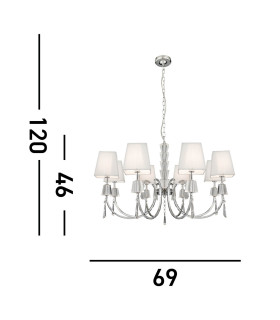 Portico 8 Light Multi Arm Chandelier Chrome Finish G9_Line